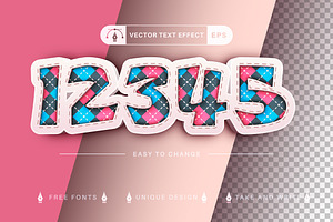 Textile Argyle Editable Text Effect