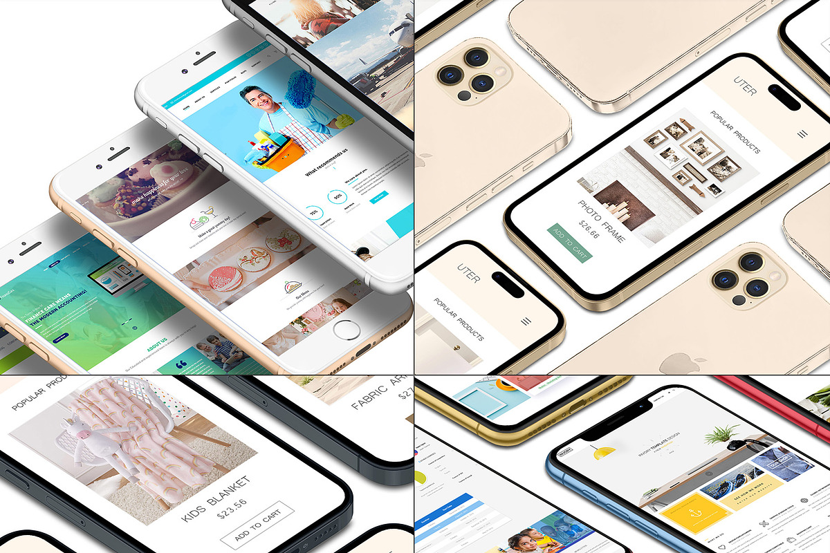 3D iPhone Presentation Mock-Up Bun 5, an iPhone Mockup by Graphicsworld125 (Photo 1 of 14)