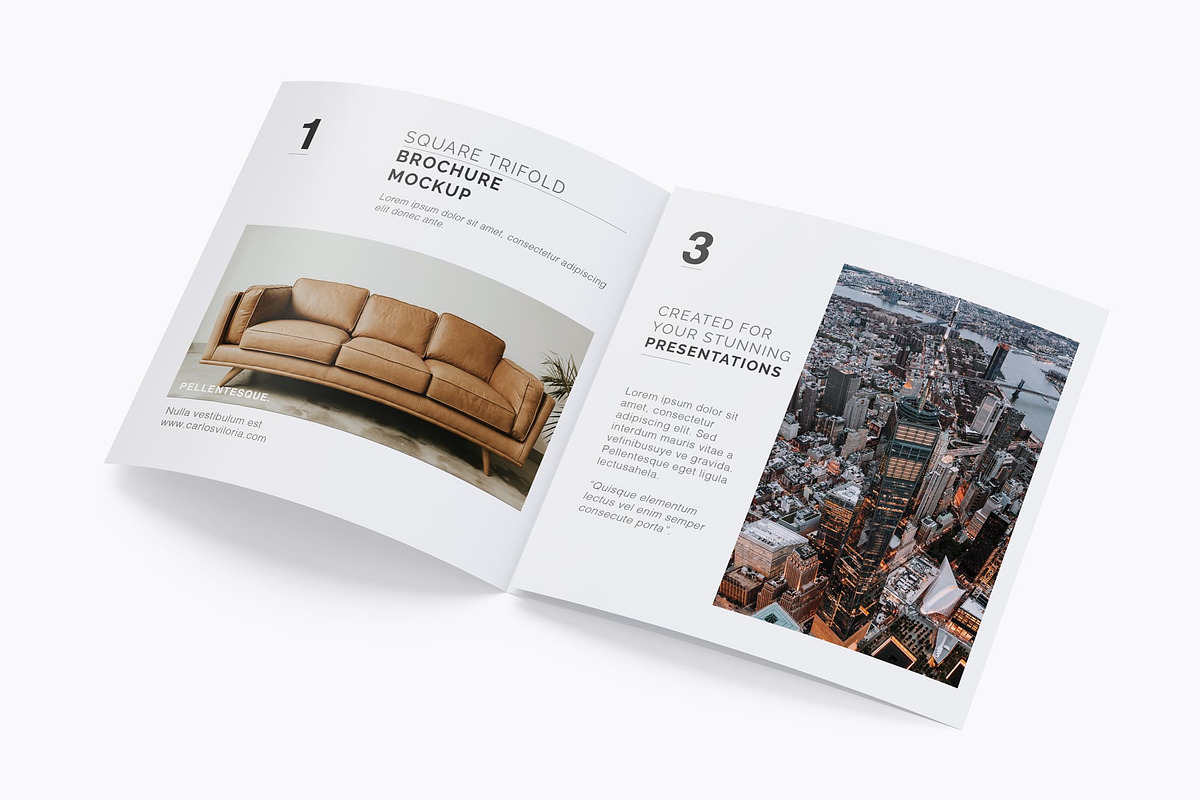 Square Trifold Brochure Mockups, a Print Template by Mockups by Carlos Viloria (Photo 21 of 23)