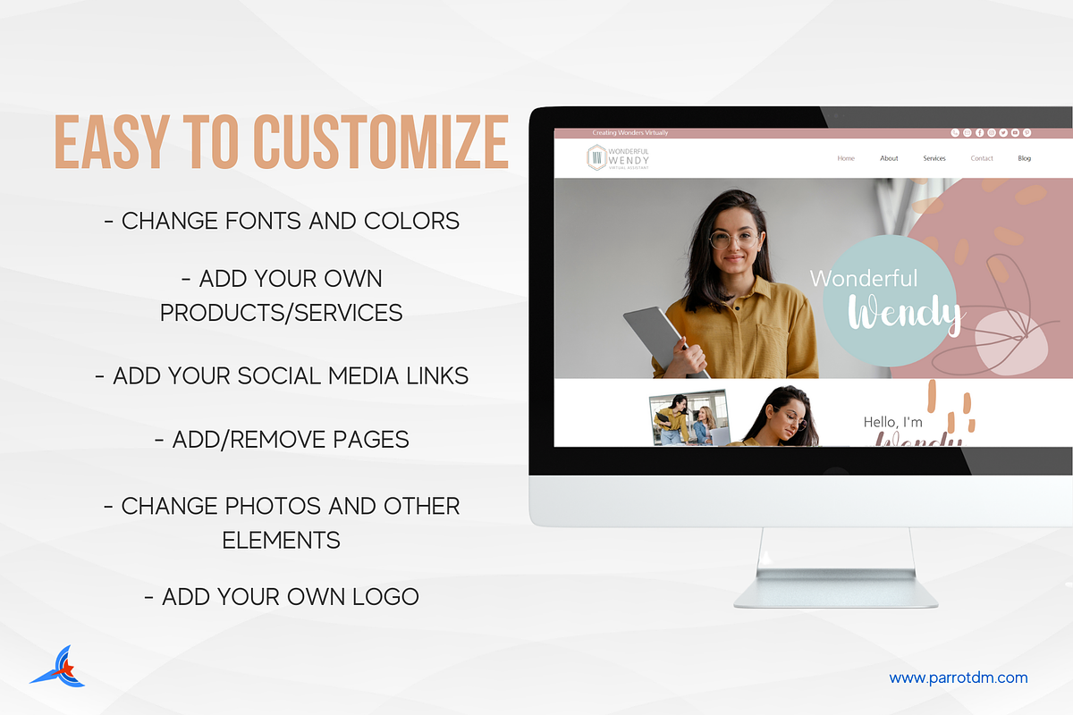 Virtual Assistant Website for Wix, a Landing Page Template by Parrot Designs (Photo 4 of 4)
