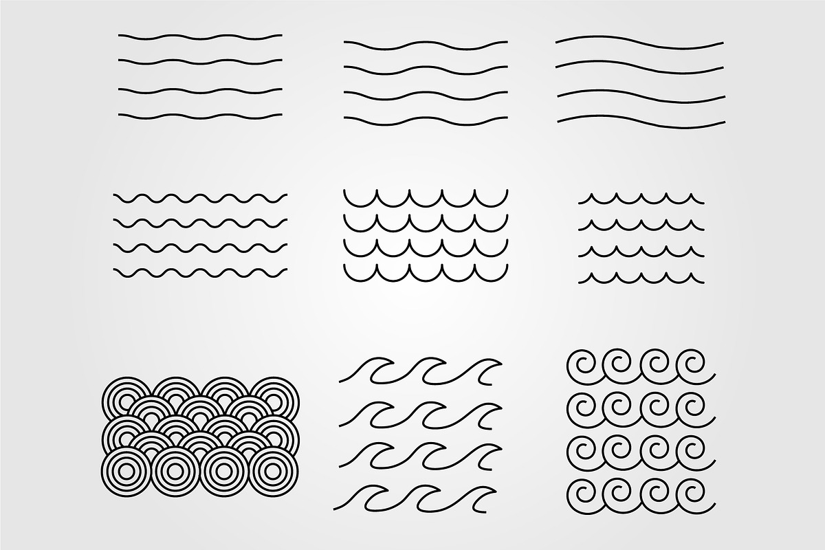 set of water or collection wave icon, an Icon by Rizkaarishandy_shop