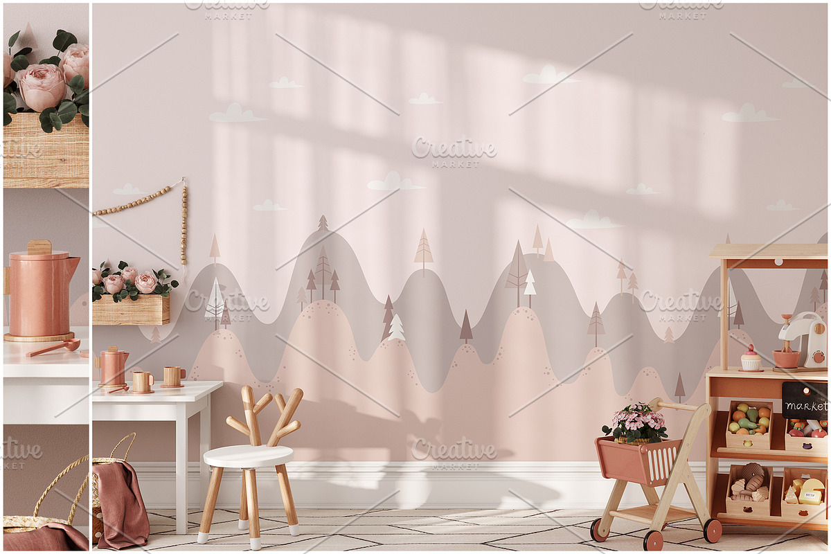 Kids Wall & Frame Mockup Bundle 7, a Print Template by Yuri-U (Photo 18 of 22)