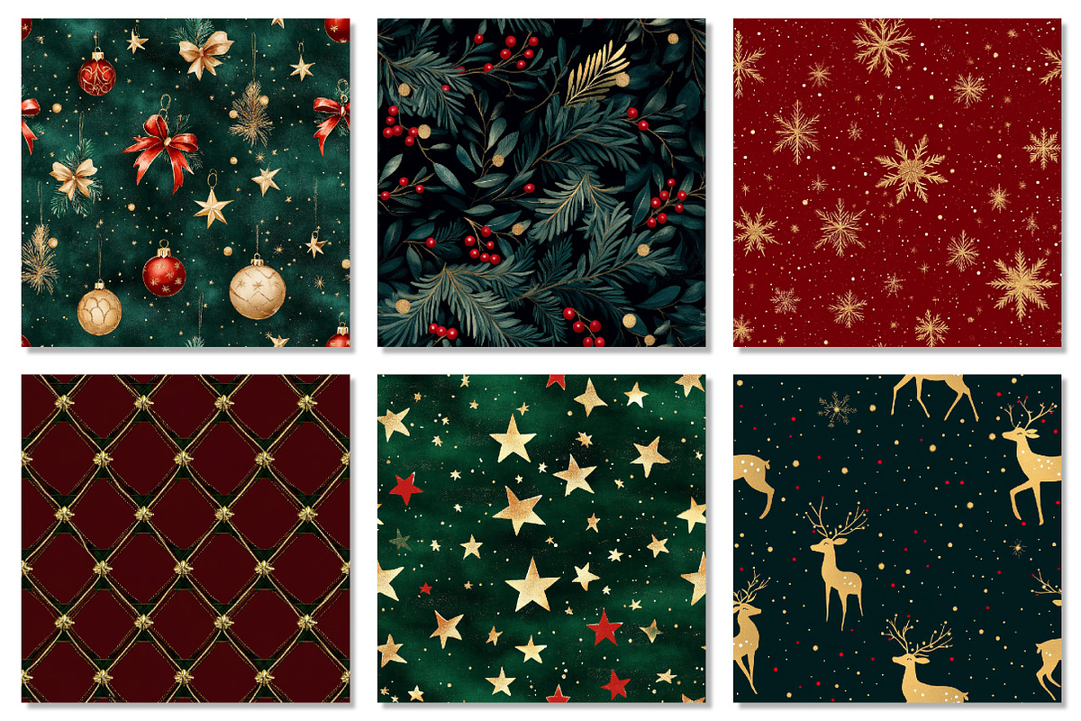 Classic Christmas Digital Paper, a Texture Graphic by Dream Creation (Photo 4 of 6)