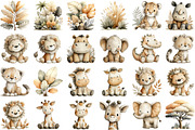 Safari animals watercolor clipart, an Illustration by Sublimation Artist (Thumbnail 3 of 7)
