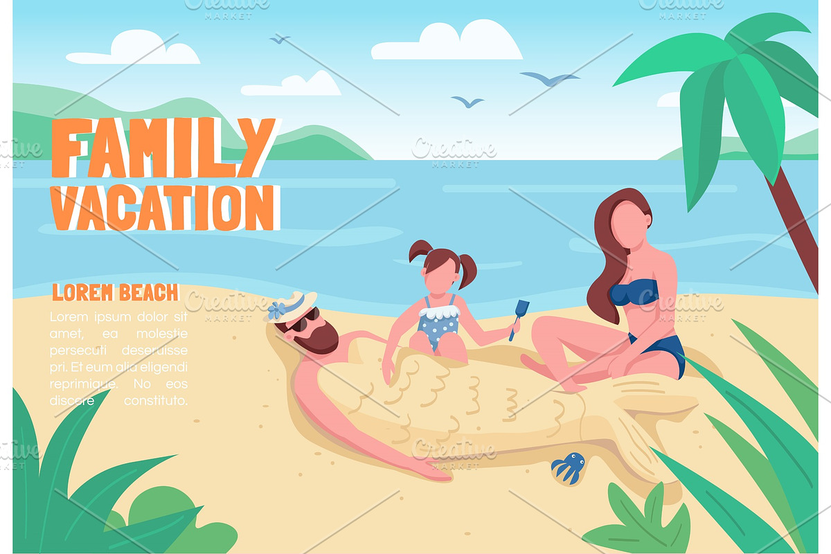 Family vacation banner, a Poster Template by IMG visuals characters