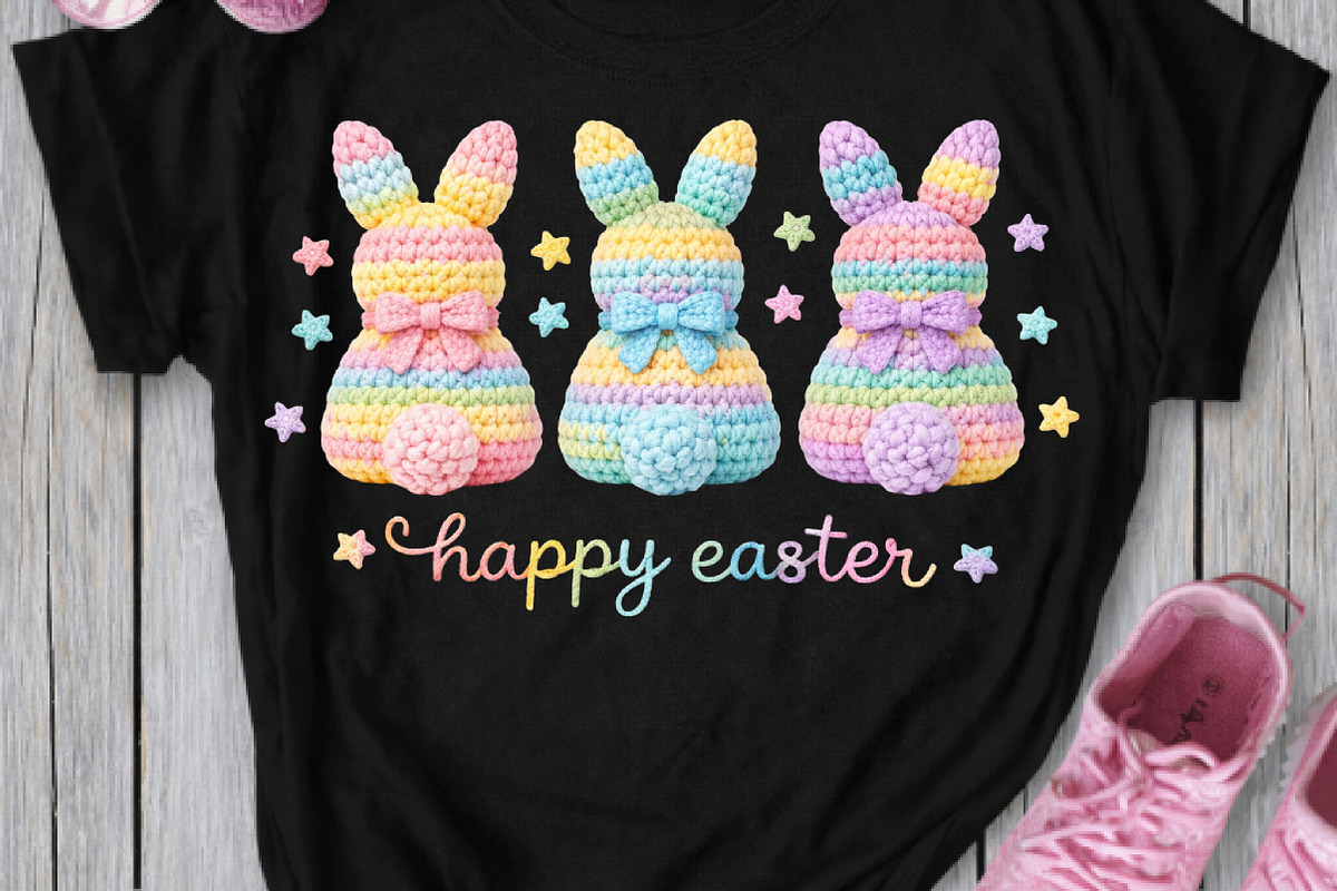 Crochet Easter Bunny Png, an Illustration by Watercolor design (Photo 3 of 9)