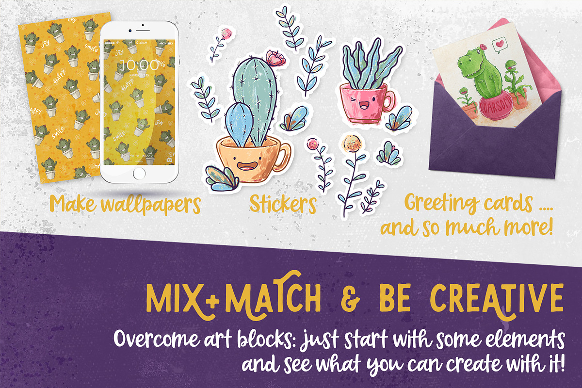 Procreate Plants & Pots Stamp Set, a Brush Add-On by PrettyLittlePigs (Photo 6 of 10)
