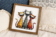 Quirky Christmas Cat Gang clipart, an Illustration by Libby Wishes (Thumbnail 3 of 9)