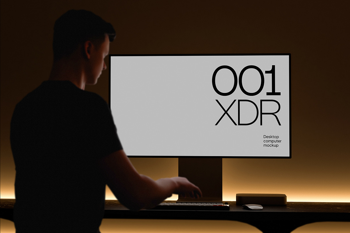 Desktop Computer Mockup Set Dark, a Device Mockup by Croma Studio (Photo 4 of 7)