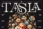 Tasla Decorative Font, a Serif Font by Eotype Studio (Thumbnail 1 of 9)