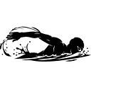 Swimming Sport Silhouette Vector Bun, an Illustration by jahid234 (Thumbnail 41 of 51)