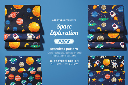 Space Exploration - Pattren, a Pattern Graphic by AQR Studio
