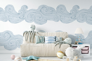 Seamless Pattern With Waves