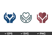Hands Holding Heart Care Vector Icon, an Object Graphic by Artonix (Thumbnail 1 of 3)
