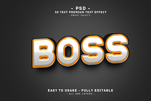 Boss 3D Editable Psd Text Effect, a Layer Style Add-On by Md Jahidul99