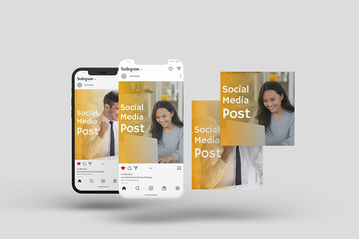 Social Media Post Mockup, an iPhone Mockup by Getdesign (Photo 3 of 5)