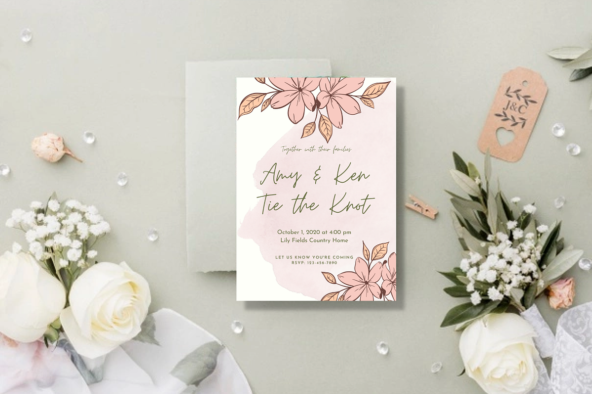 Pink Wedding Invitation, an Invitation Template by Weddinginvitation by Fati (Photo 1 of 2)