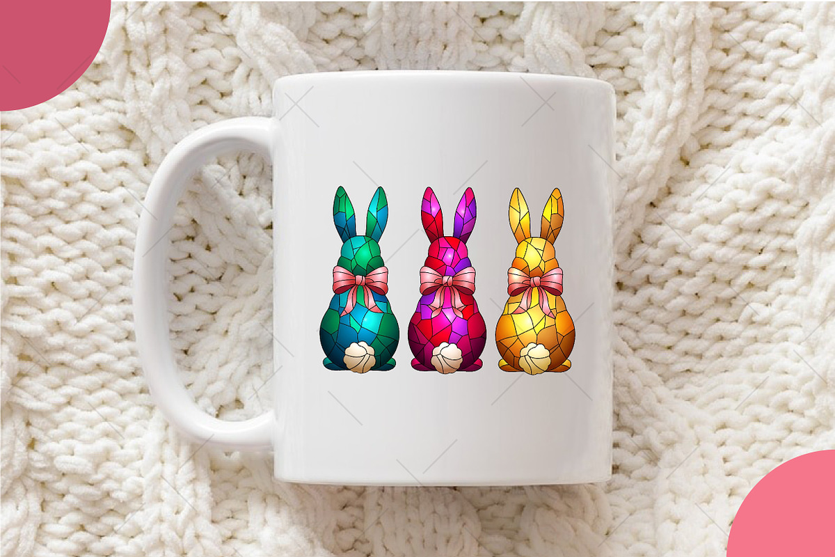 Stained Glass Easter Coquette Bunny, an Illustration by OK Design (Photo 6 of 6)
