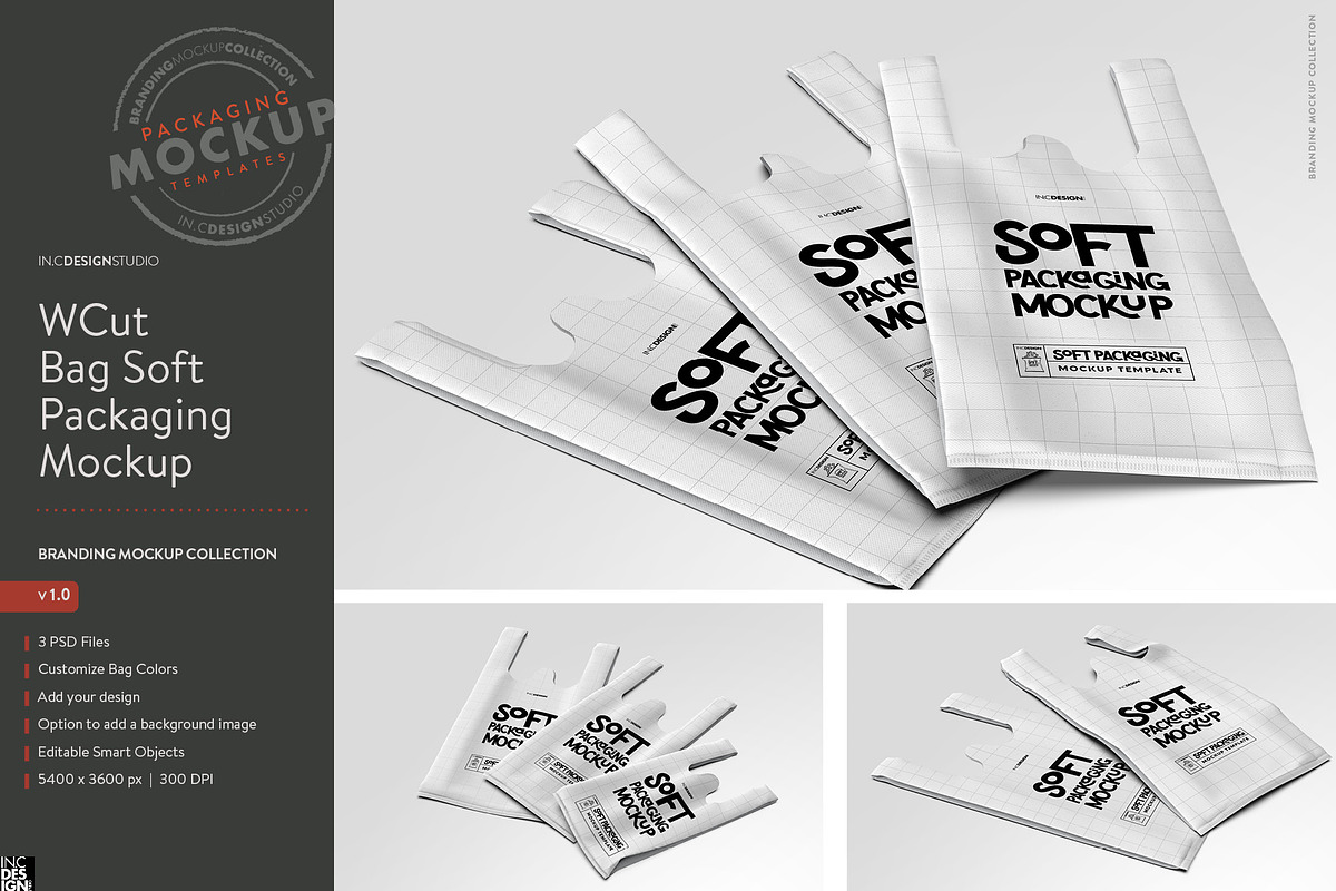 WCut Eco Bag Soft Packaging Mockup, a Packaging Mockup by INCDesign (Photo 13 of 14)