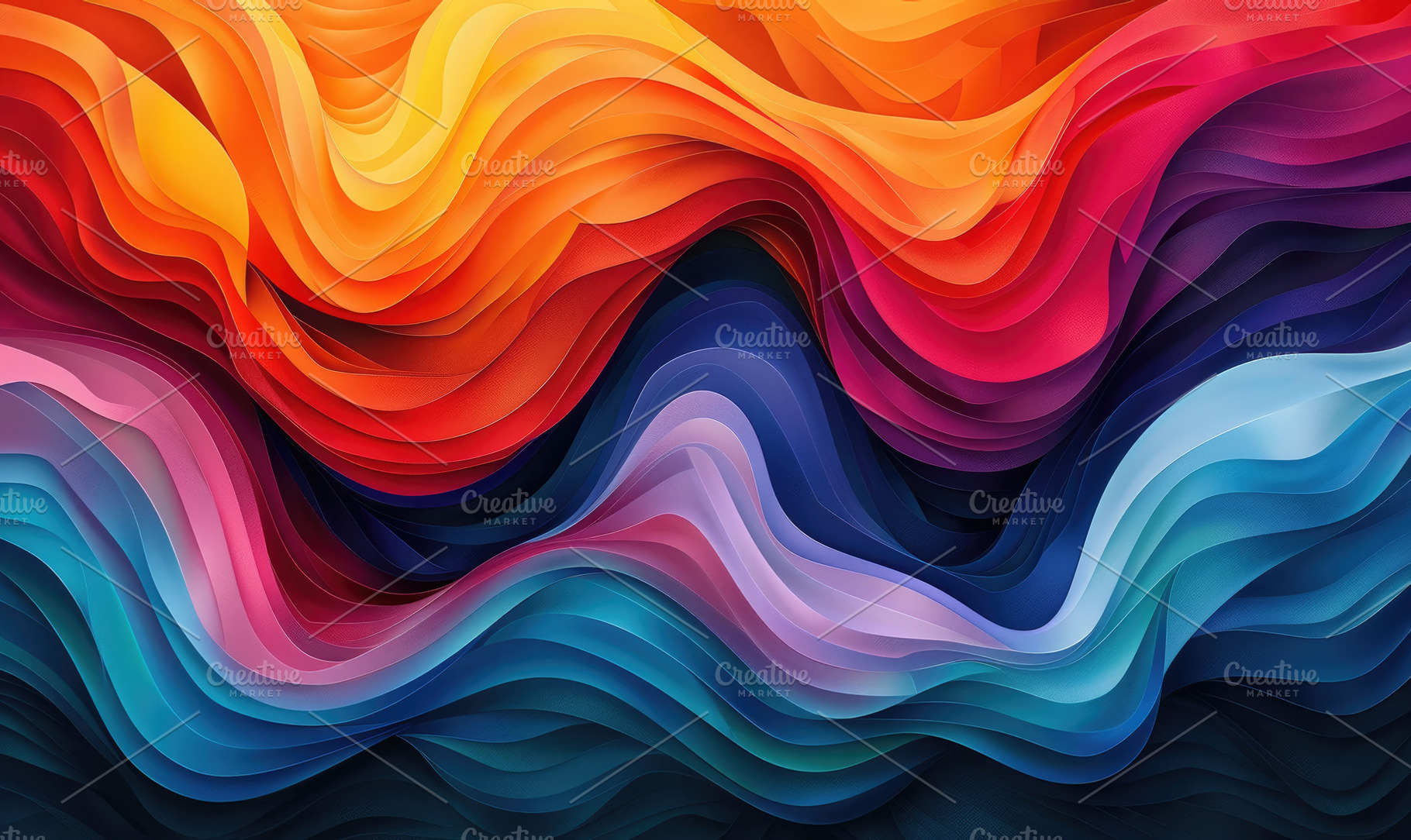 Colorful digital art featuring flowi, a Photo by LOGOCREATIVE