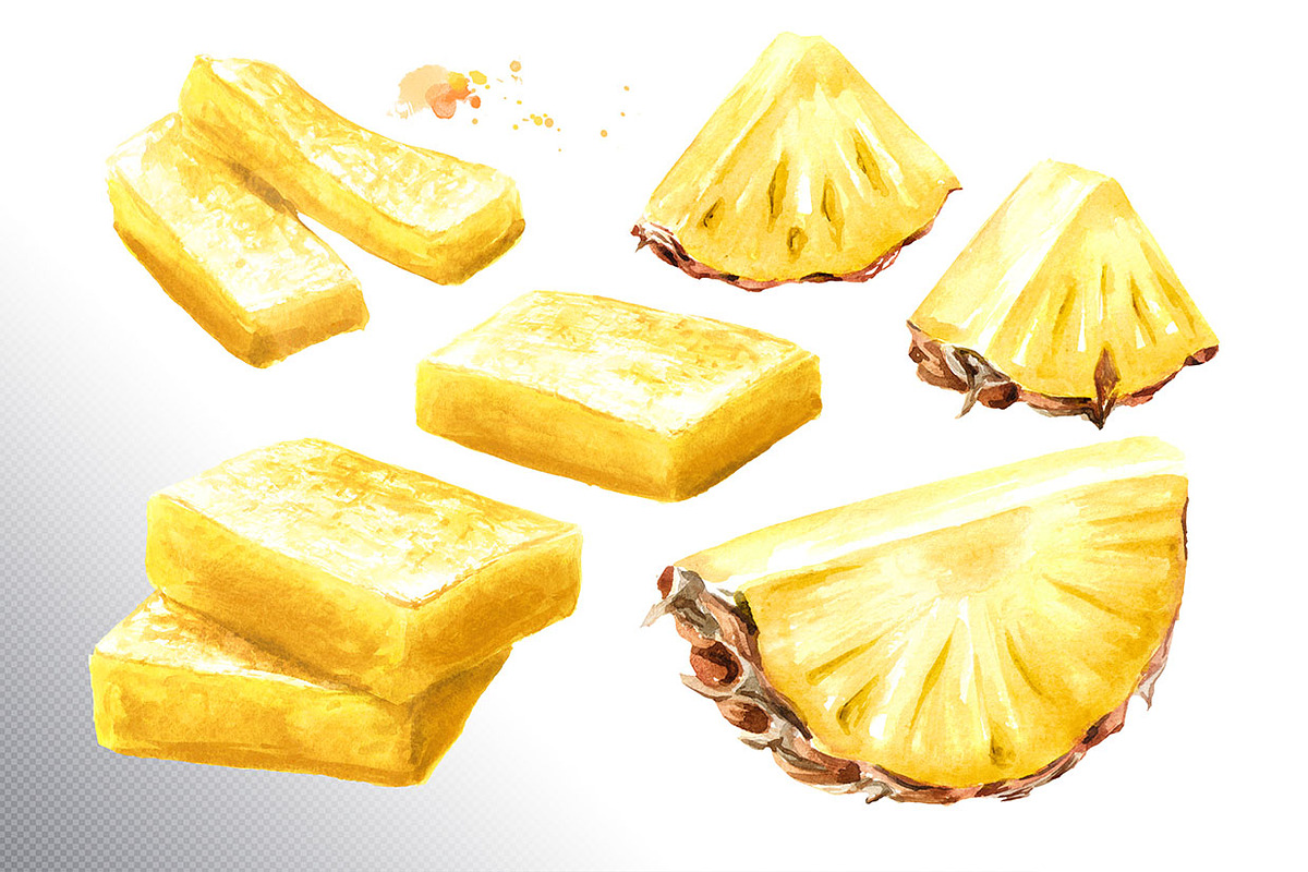 Tropical Pineapple. Hand painted, a Food Illustration by Daria Ustiugova (Photo 23 of 28)
