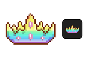 6x Pixel Crown Sub Badges/Emotes, an Illustration by Custom Fonts & Patterns (Thumbnail 8 of 8)