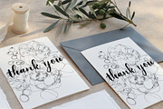 Peony flowers hand drawn card, a Card Template by TurquoiseDesign (Thumbnail 1 of 3)
