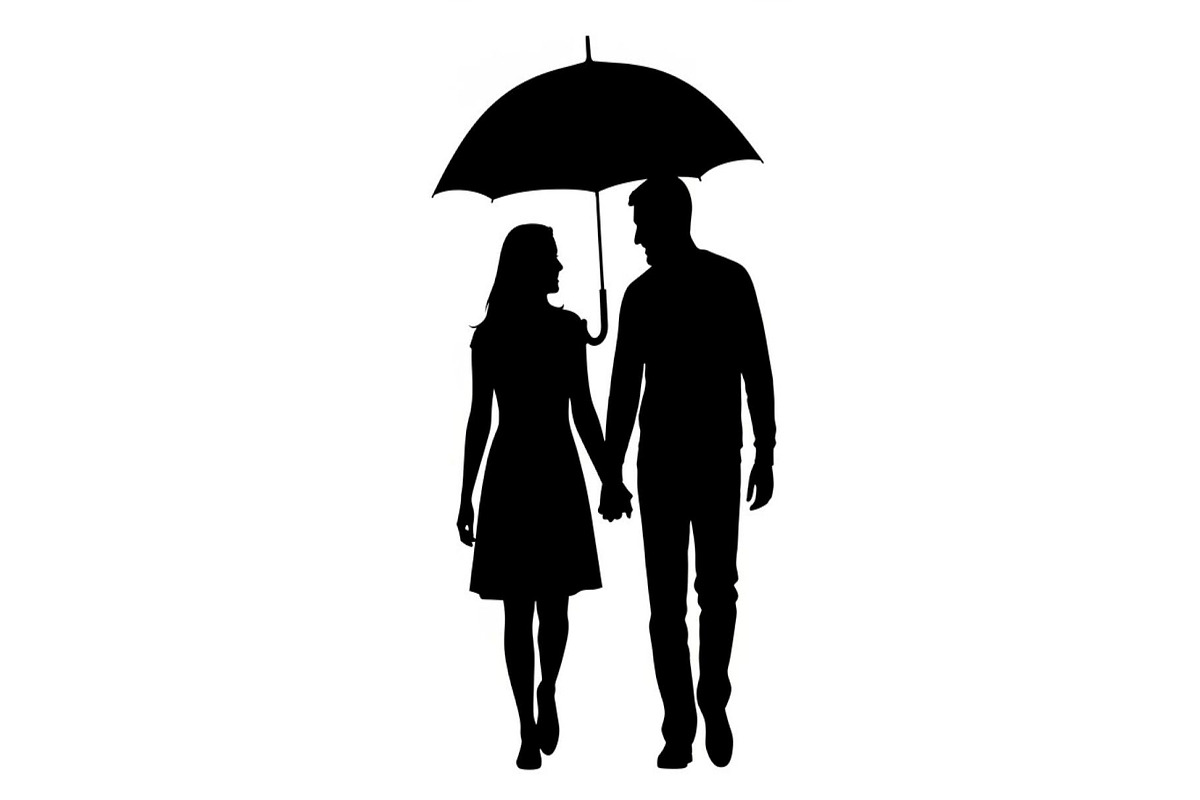 50 Couple Umbrella Silhouette Bundle, an Illustration by Designs_River (Photo 46 of 51)