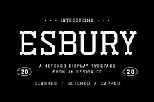 Esbury - A Notched Display Font