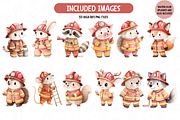 Firefighter Animals Clipart, an Animal Illustration by TatiMockup (Thumbnail 3 of 7)