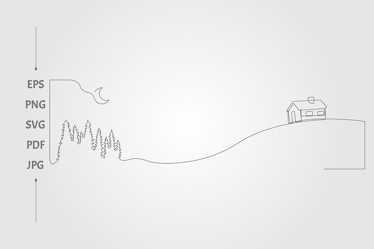 Cottage continues line art, a Background Graphic by lawoel (Photo 1 of 3)