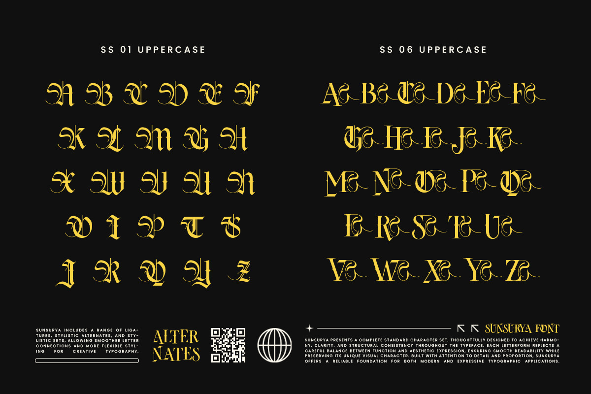 Sunsurya Blackletter Typeface, a Blackletter Font by alit design (Photo 4 of 19)