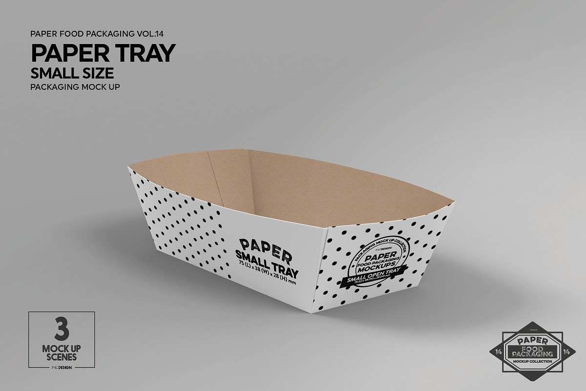 Paper Takeout Trays Packaging Mockup, a Packaging Mockup by INCDesign (Photo 6 of 10)