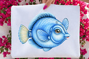 Watercolor Sea Animals Clipart, a Seasonal Illustration by SVGArt (Thumbnail 4 of 5)