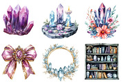 Watercolor Crystals Lover Clipart, an Illustration by Designking (Thumbnail 2 of 5)