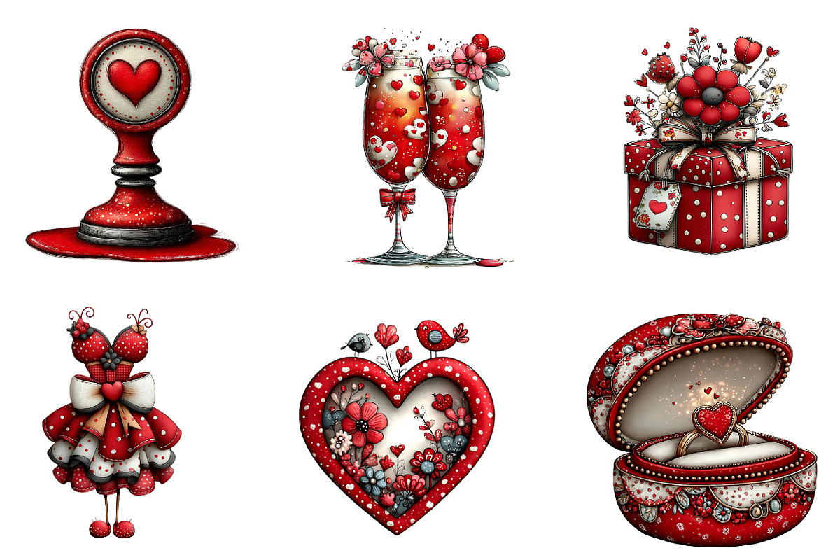 watercolor soft love clipart, an Illustration by CreationArt (Photo 5 of 5)