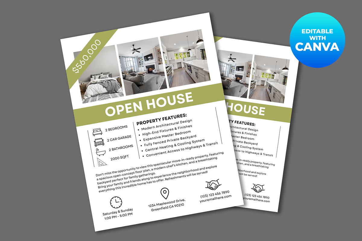 Open House Flyer Canva Template, a Flyer Template by M9 Design (Photo 3 of 5)