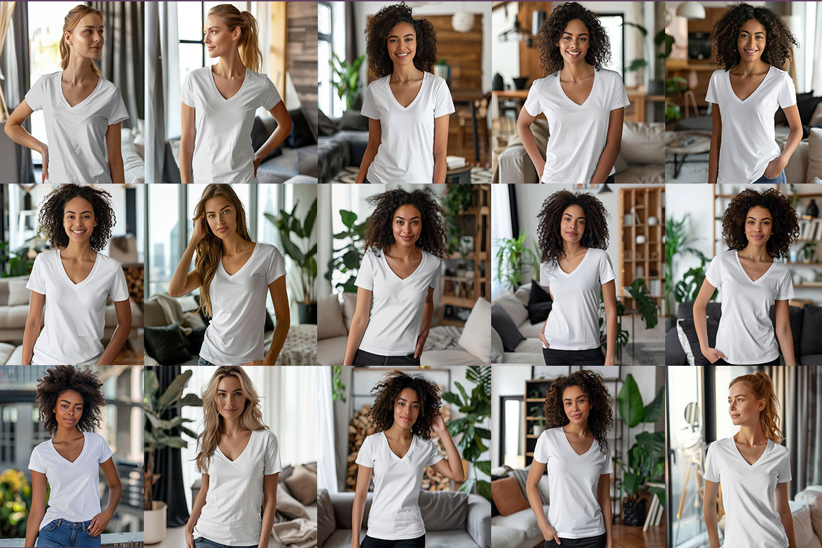 Bella Canvas 3005 V-Neck Mockup, a Shirt Mockup by Pixxel_Studio (Photo 4 of 8)