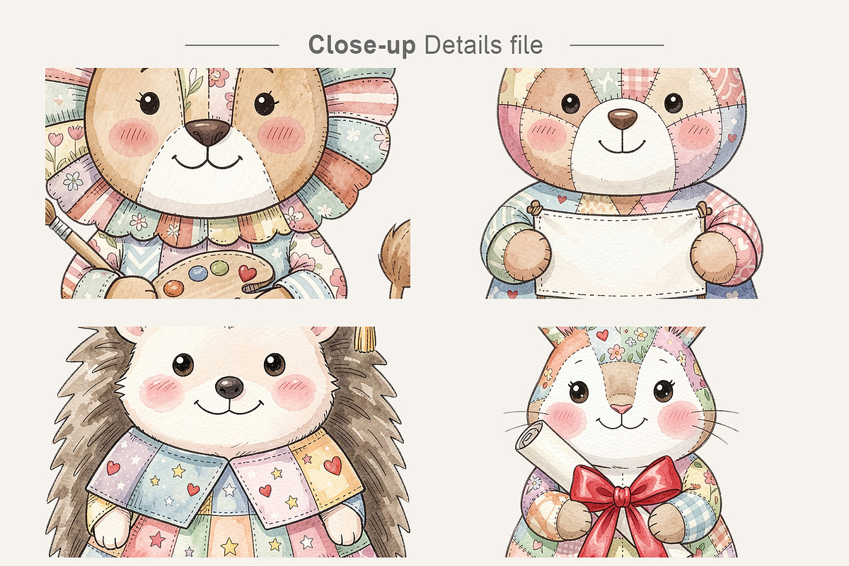 Graduation Patchwork Animals, an Illustration by Artnoy (Photo 4 of 8)
