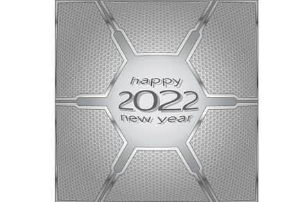 2022 happy new year metal