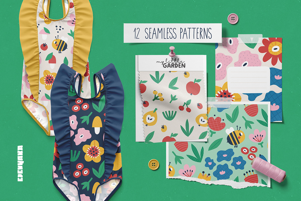 Modern Floral Clipart & Patterns, a Seasonal Illustration by Ejevyaka (Photo 4 of 8)