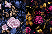 Halloween Vintage Dark Roses Seamles, a Pattern Graphic by Agnesagraphic (ID 95) (Thumbnail 4 of 6)