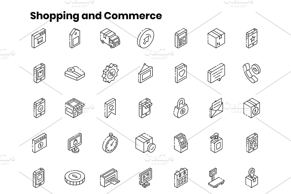 2000+ Isometric Icons Set, an Outline Icon by Brickclay (Photo 17 of 37)