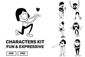 Fun & Expressive Character Kit, a Person Illustration by LorellaC