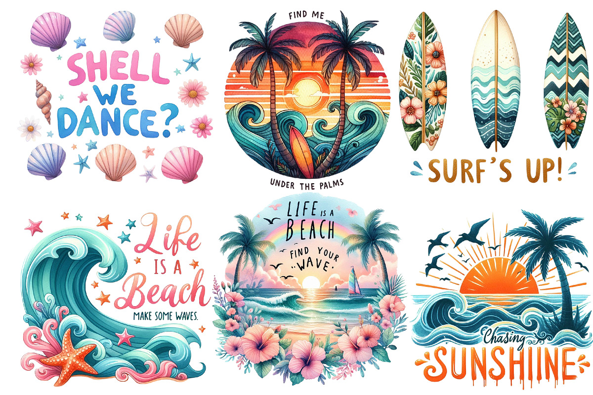 Retro Summer Vibes Sublimation, an Illustration by Designworld (Photo 2 of 6)