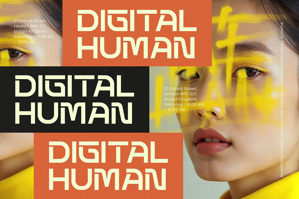 Techetic Human Futuristic Font, a Sans Serif Font by timelesstype.co (Photo 16 of 20)