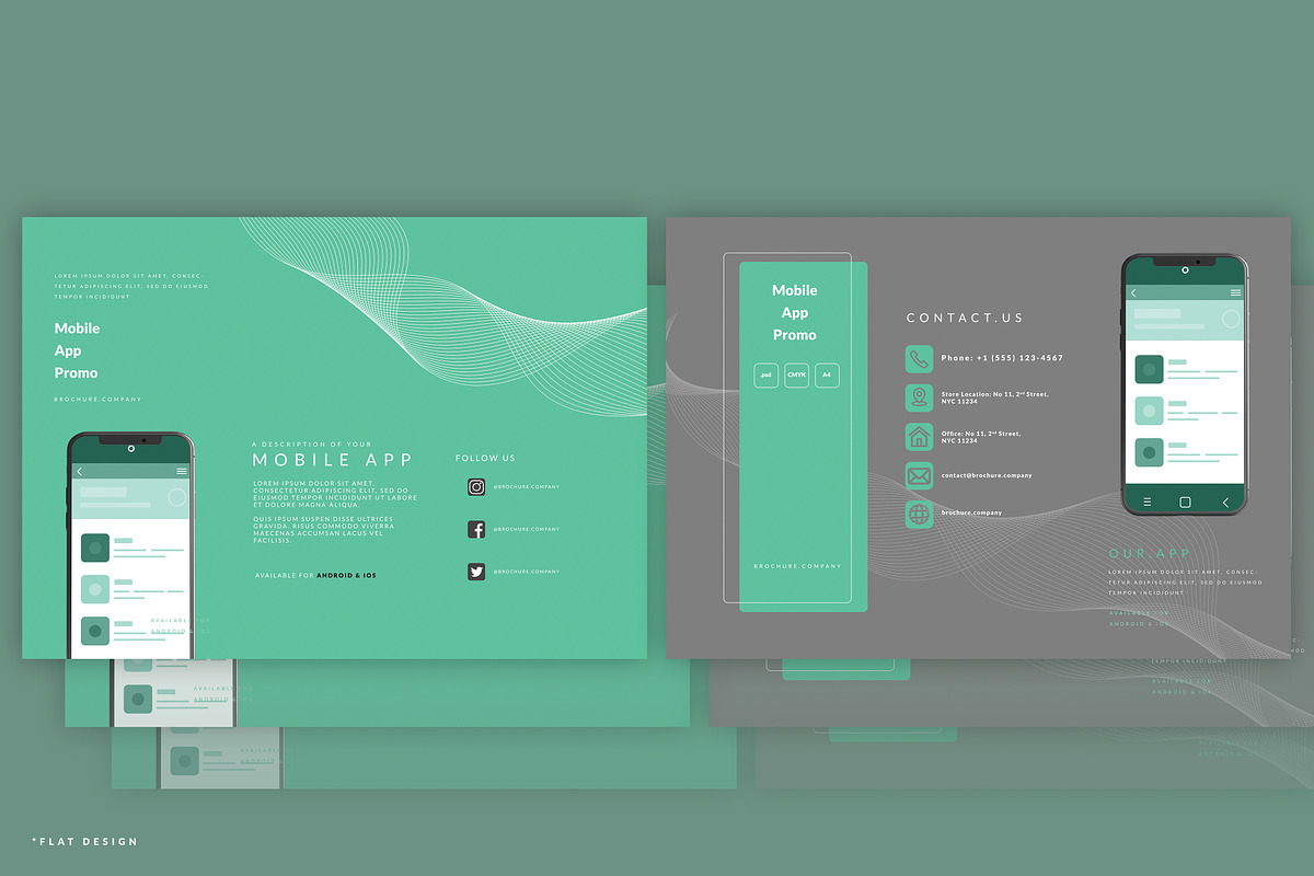 Mobile App Promo Brochure Template, a Brochure Template by pmvch