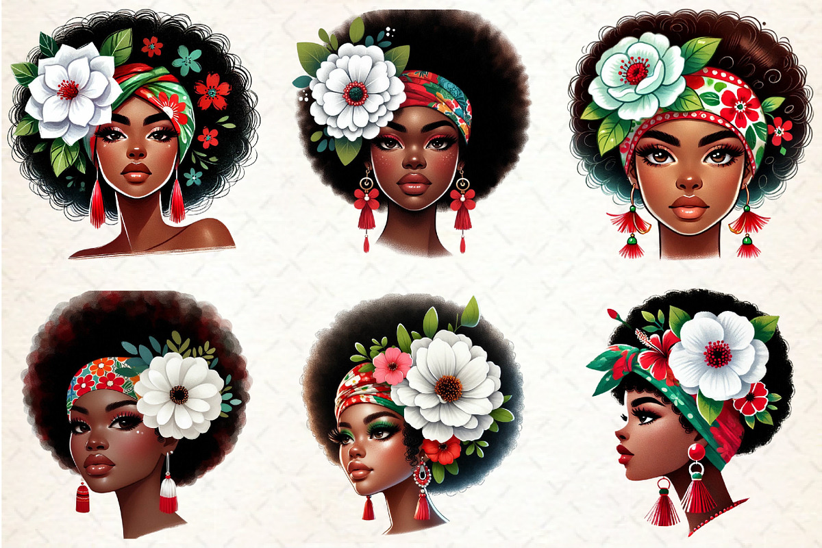 Black History Month Afro Girl Clipar, a Seasonal Illustration by Rose Art (Photo 3 of 4)
