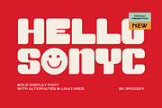 Hello Sonyc - Bold Playful Font, a Sans Serif Font by Imoodev (Thumbnail 1 of 5)