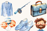 Cute Father's Day Clipart Bundle, a Person Illustration by SparkyDesignsUS (Thumbnail 4 of 9)